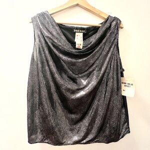 Hug & 1/2 Cowl Neck Metallic blouse